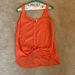 Coral eyelet blouse!